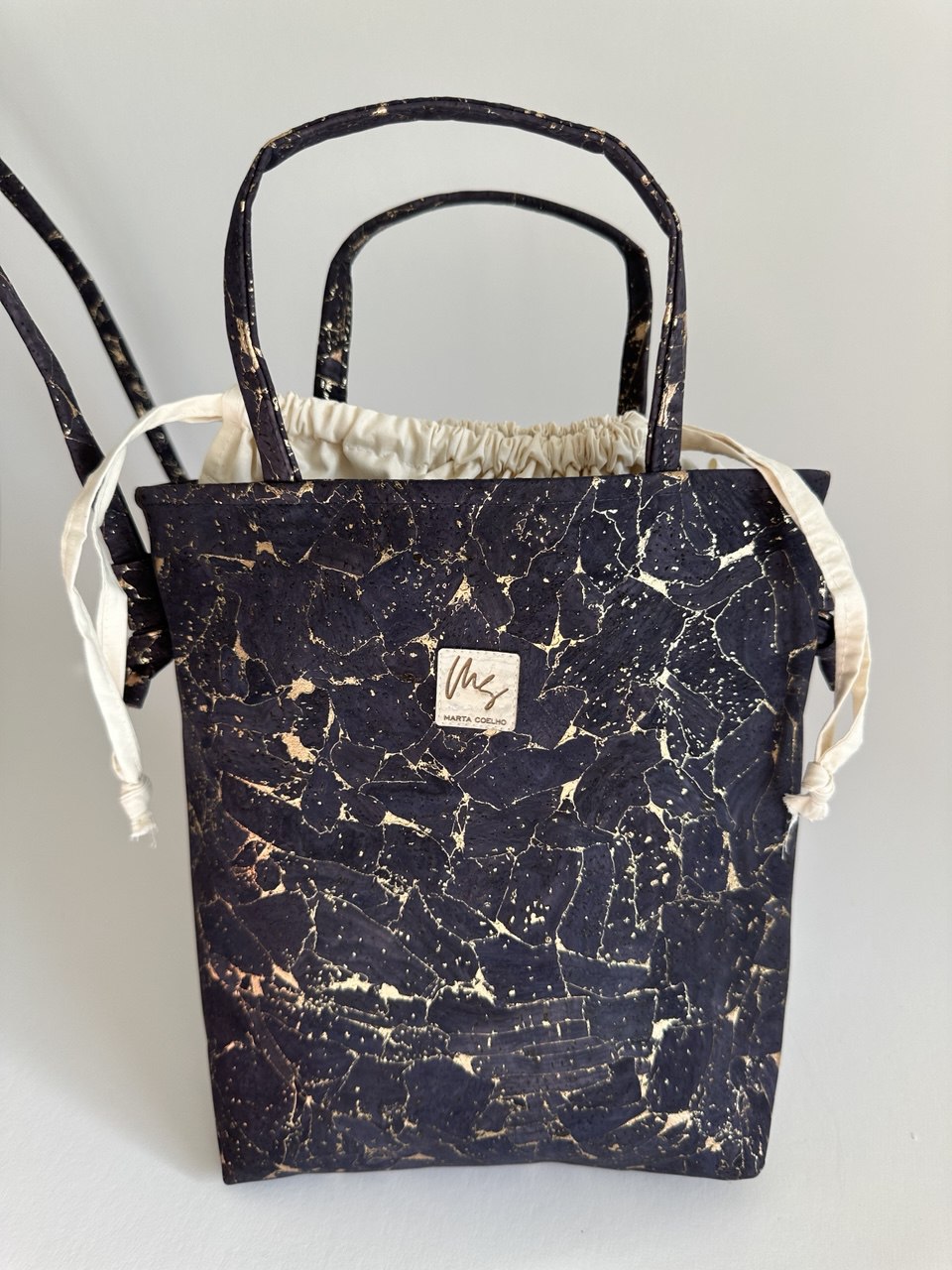 MINI TOTE BAG Fragments Gold Blue | Sustainable Bag