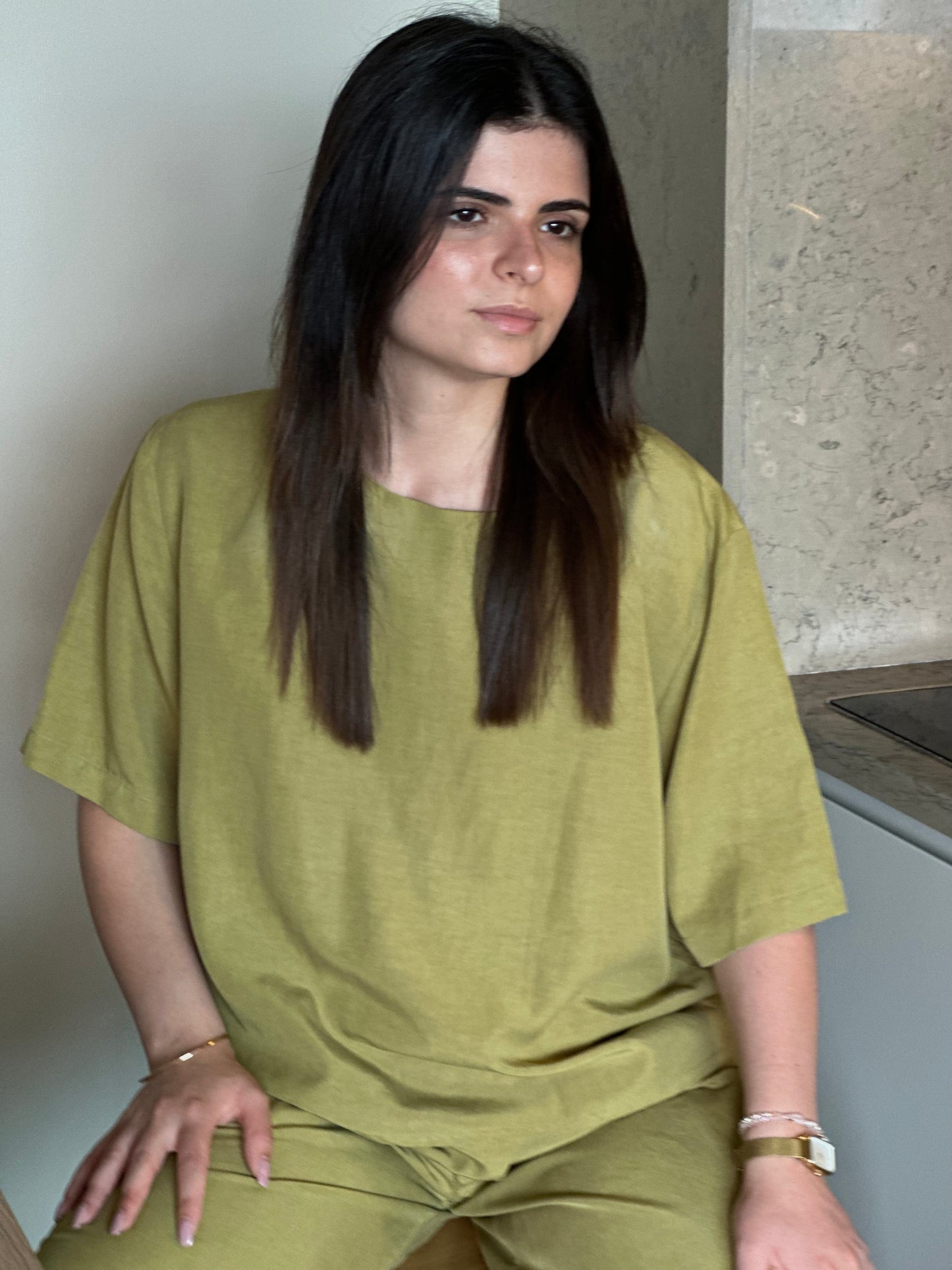 Blusa de Manga Curta Sementa | Cor Verde