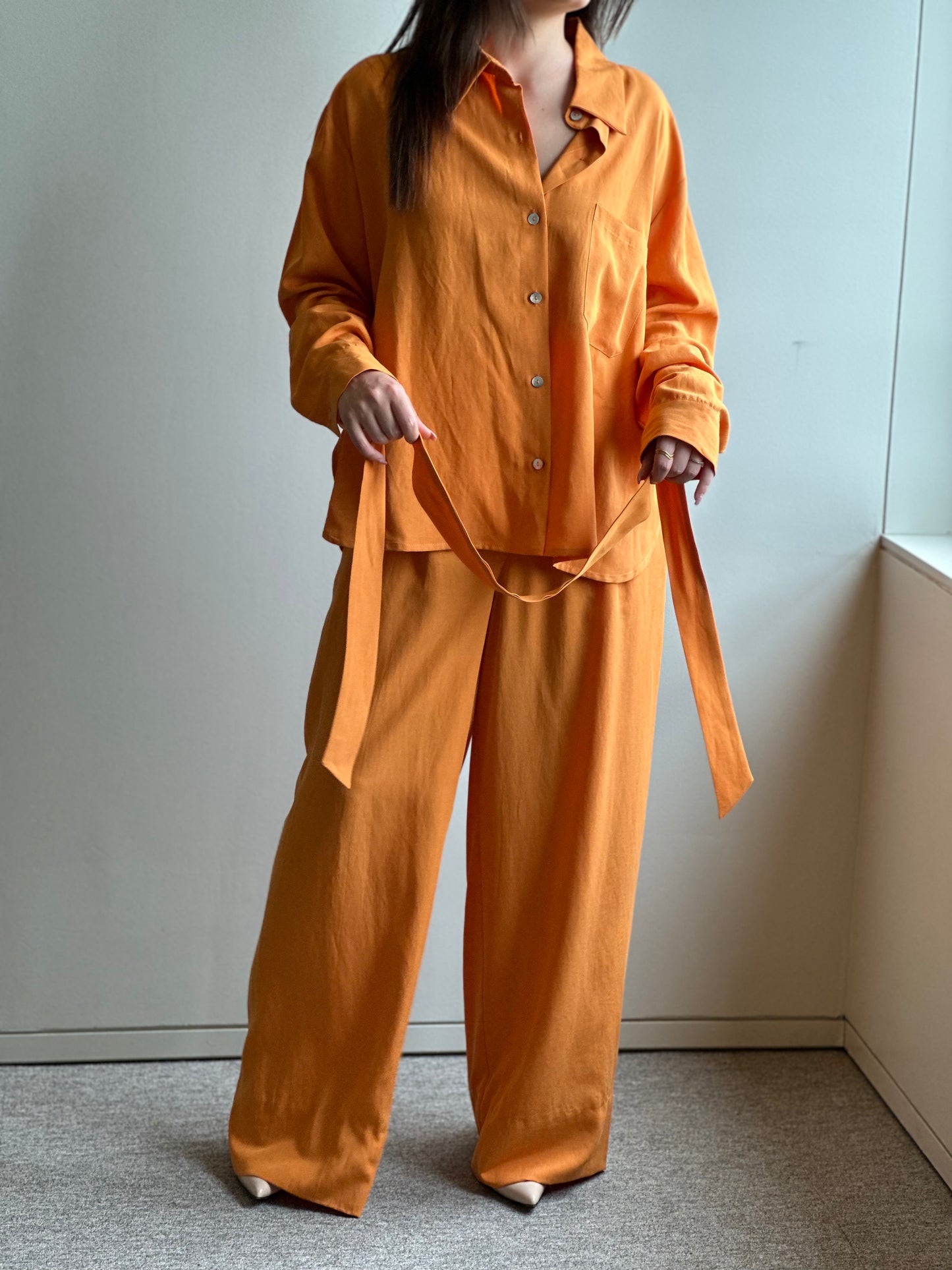 Camisa de Manga Comprida Sementa | Cor Laranja