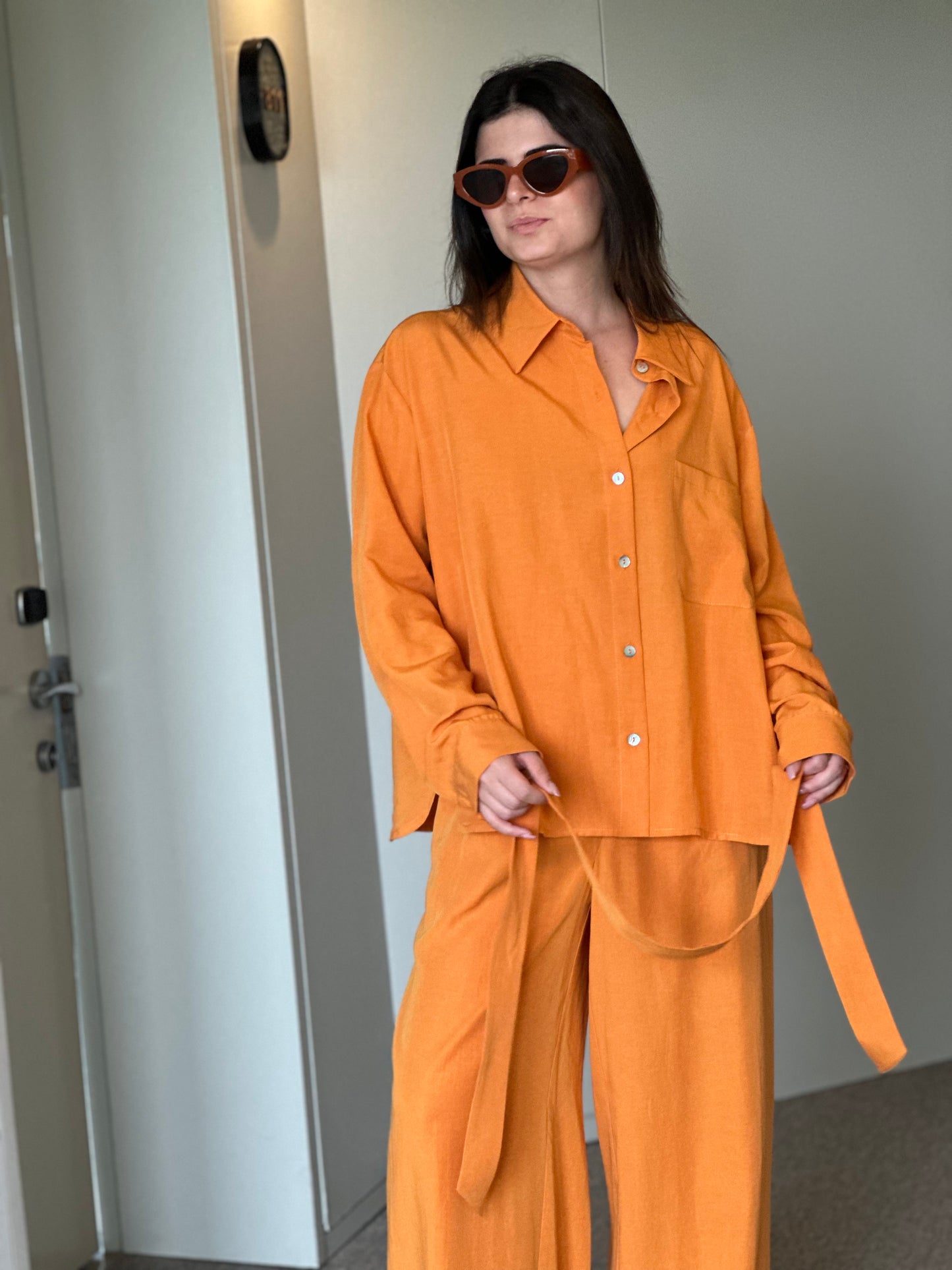Camisa de Manga Comprida Sementa | Cor Laranja