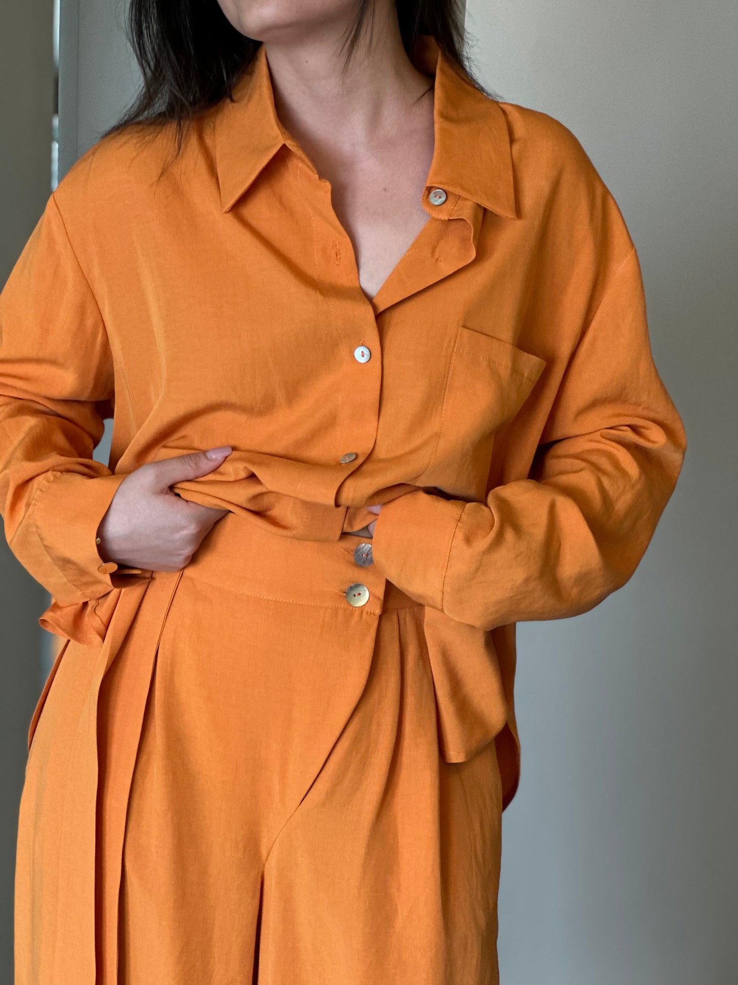 Camisa de Manga Comprida Sementa | Cor Laranja