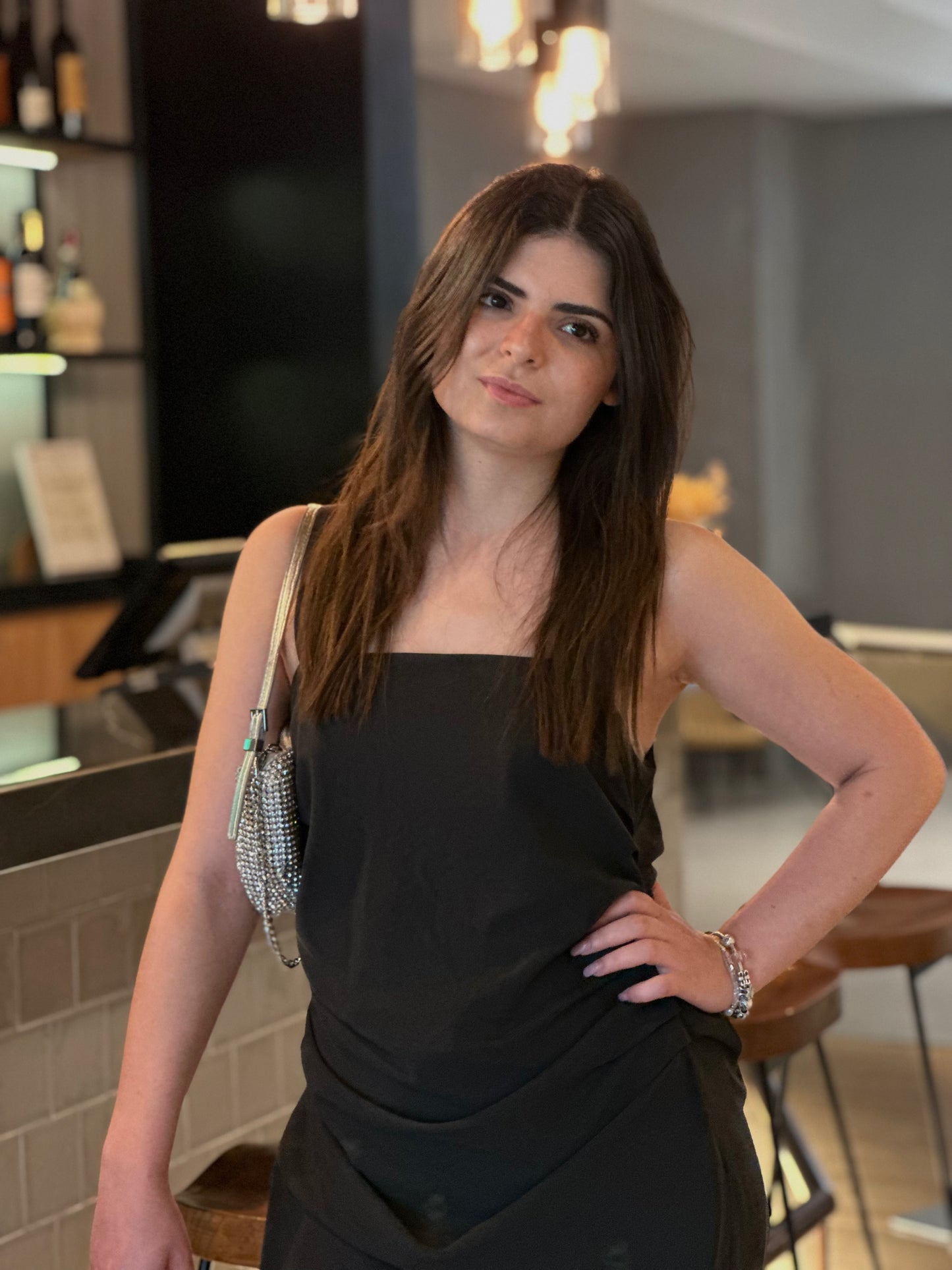 Vestido com Pregas Sementa | Cor Preto
