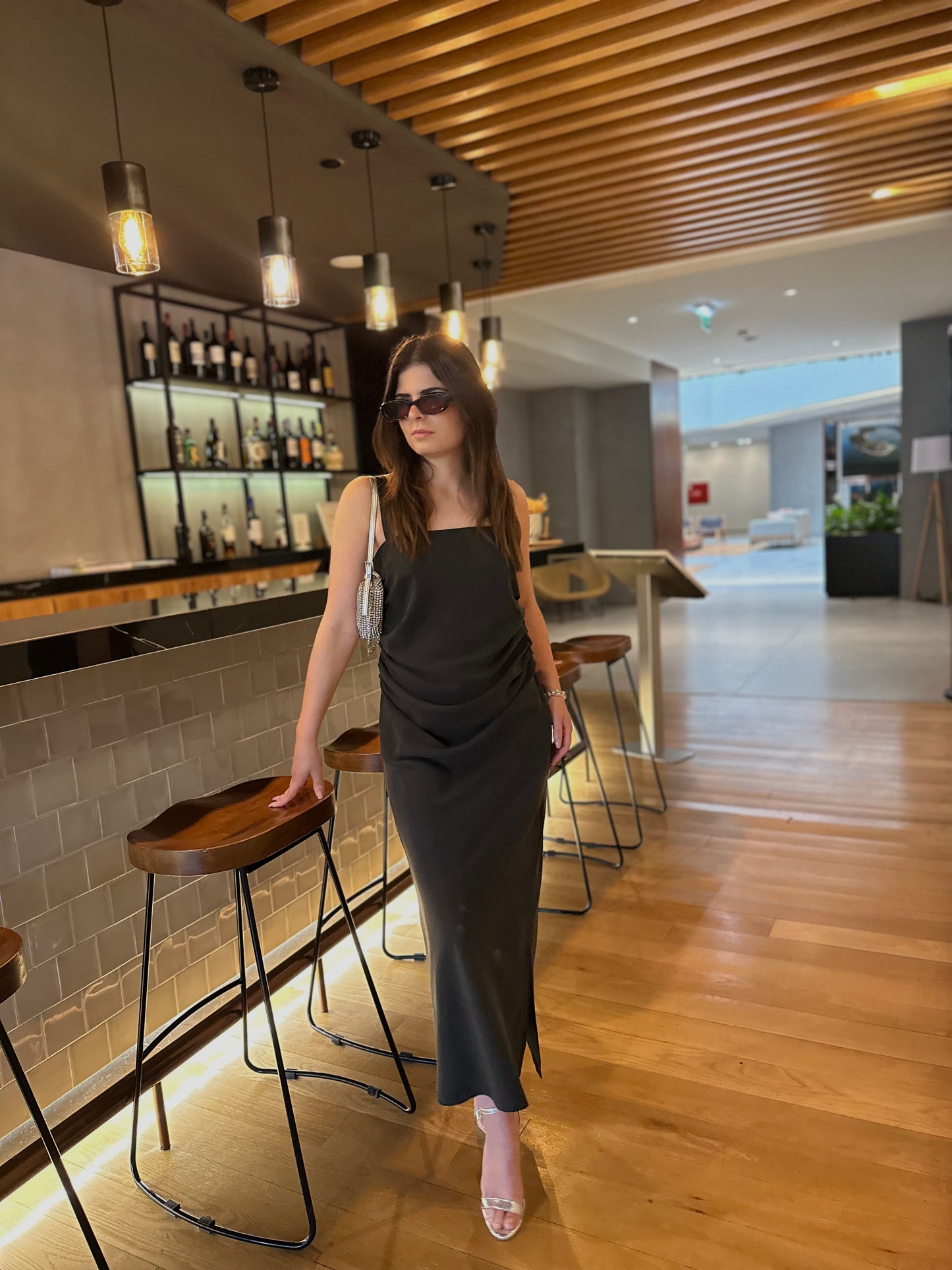 Vestido com Pregas Sementa | Cor Preto