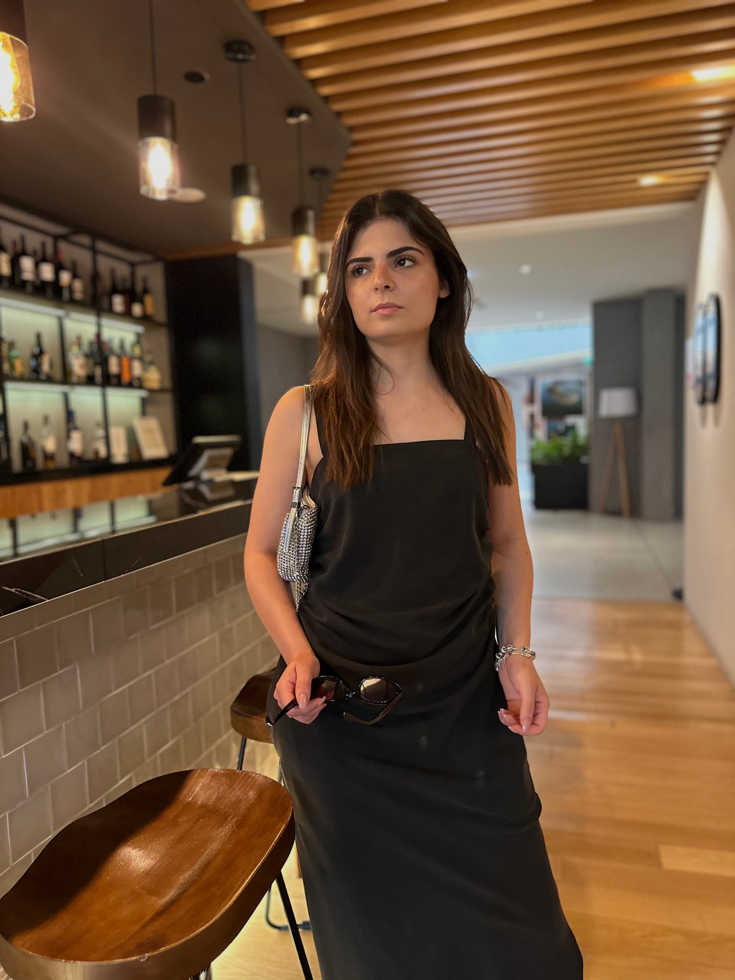 Vestido com Pregas Sementa | Cor Preto