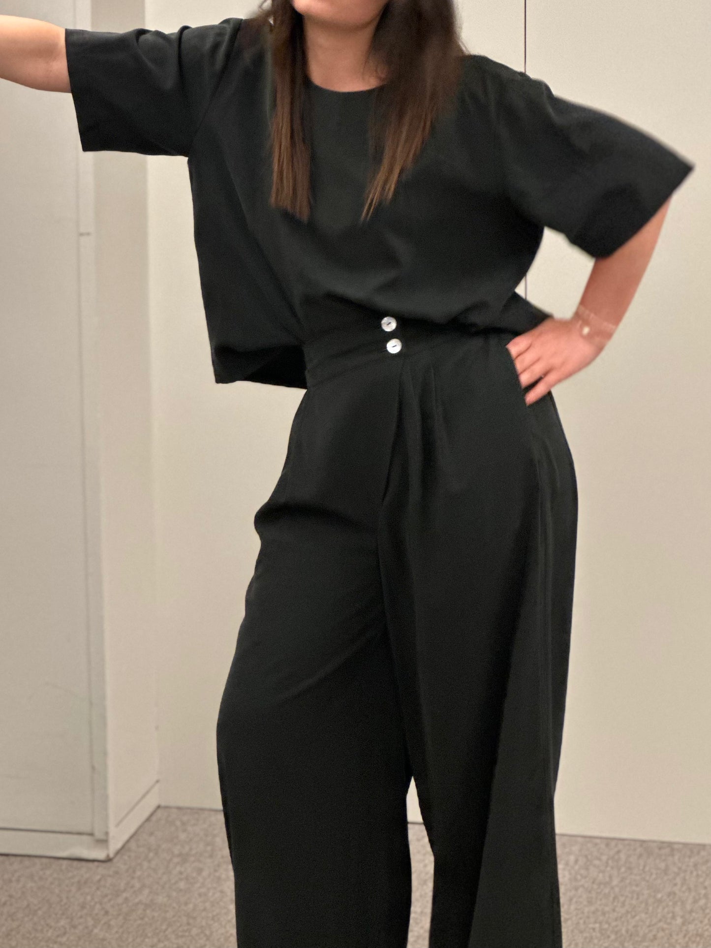 Blusa de Manga Curta Sementa | Cor Preto