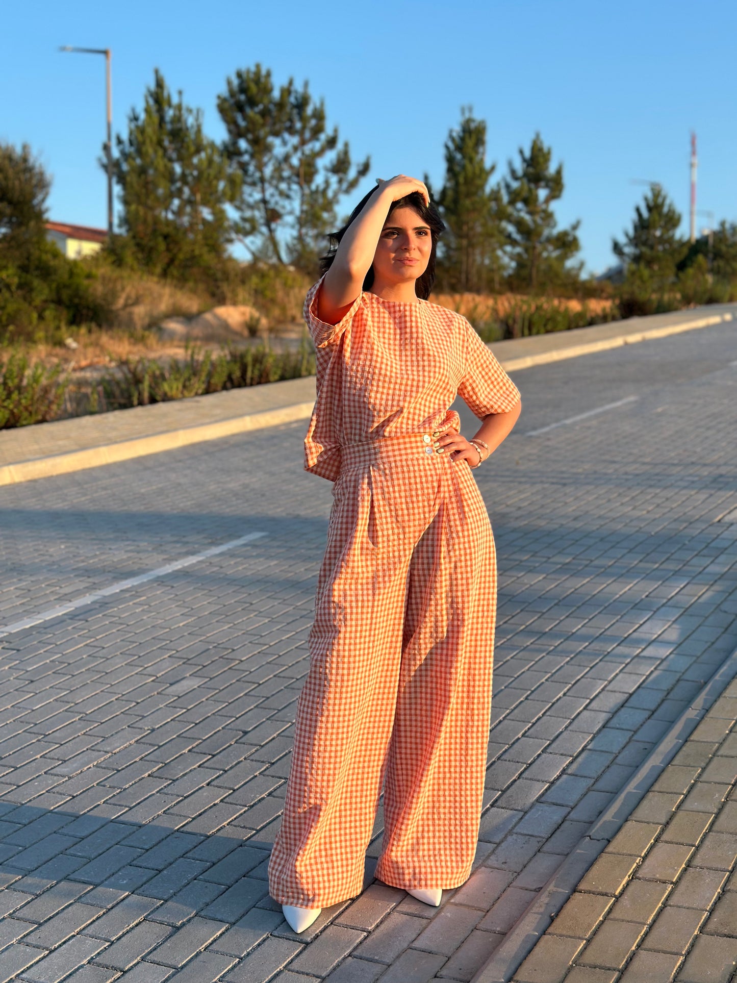 Blusa de Manga Curta LARAL | Cor Laranja