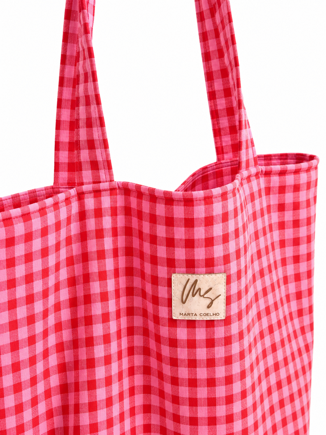 Pink and Red Seersucker Tote Bag