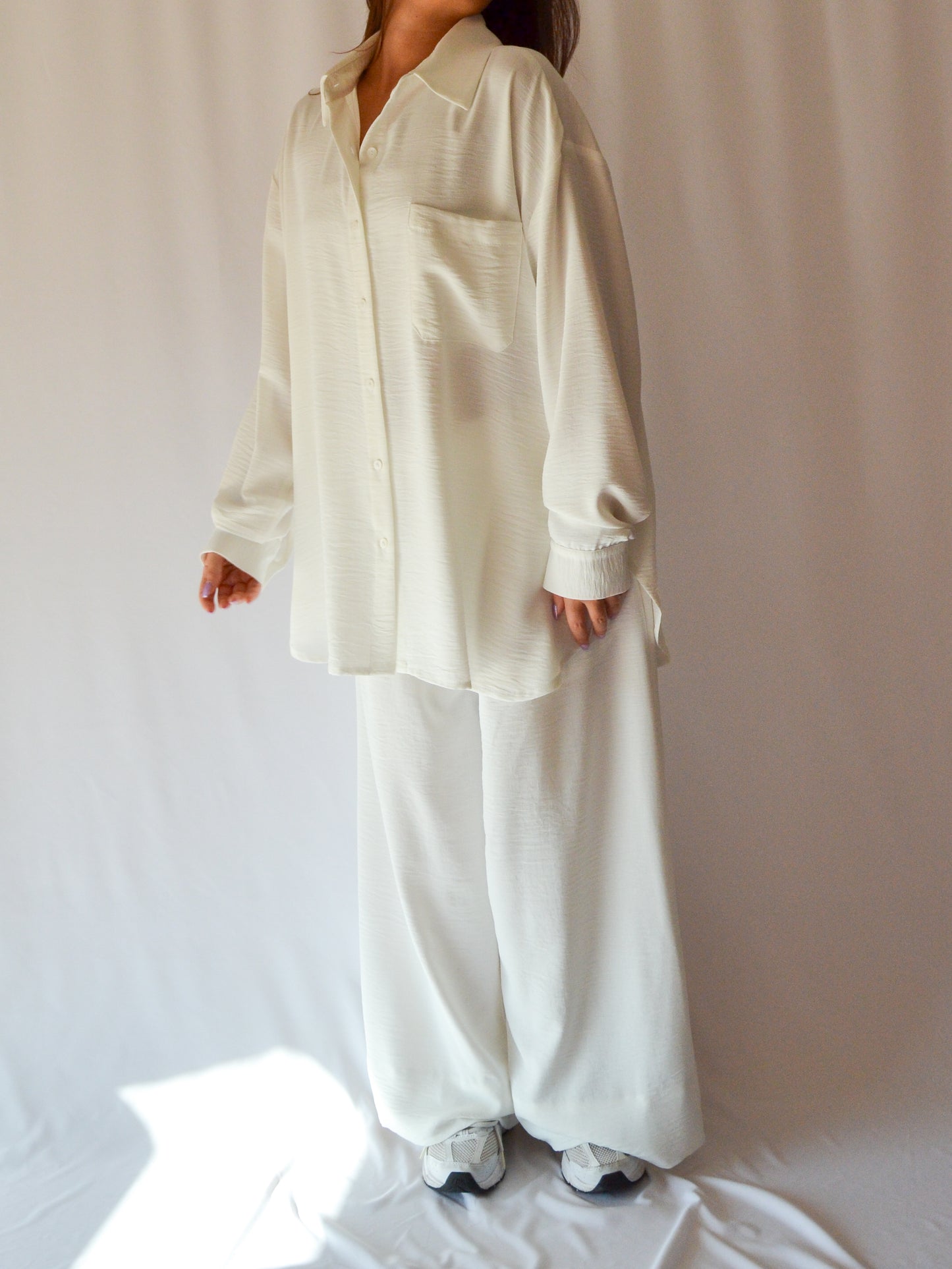 Nescence Oversized Shirt | White | Long Sleeve | One Size Fits All