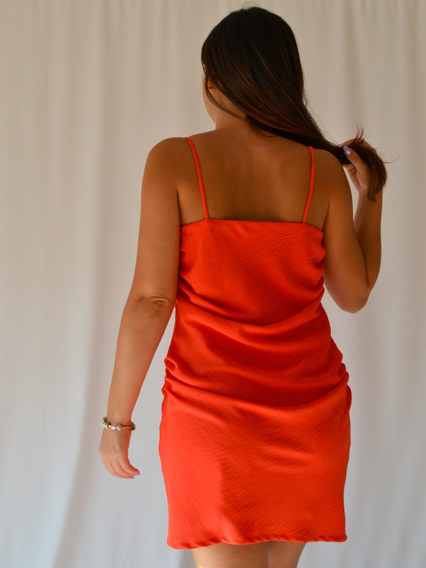 Nescence Short Dress | Red-Orange