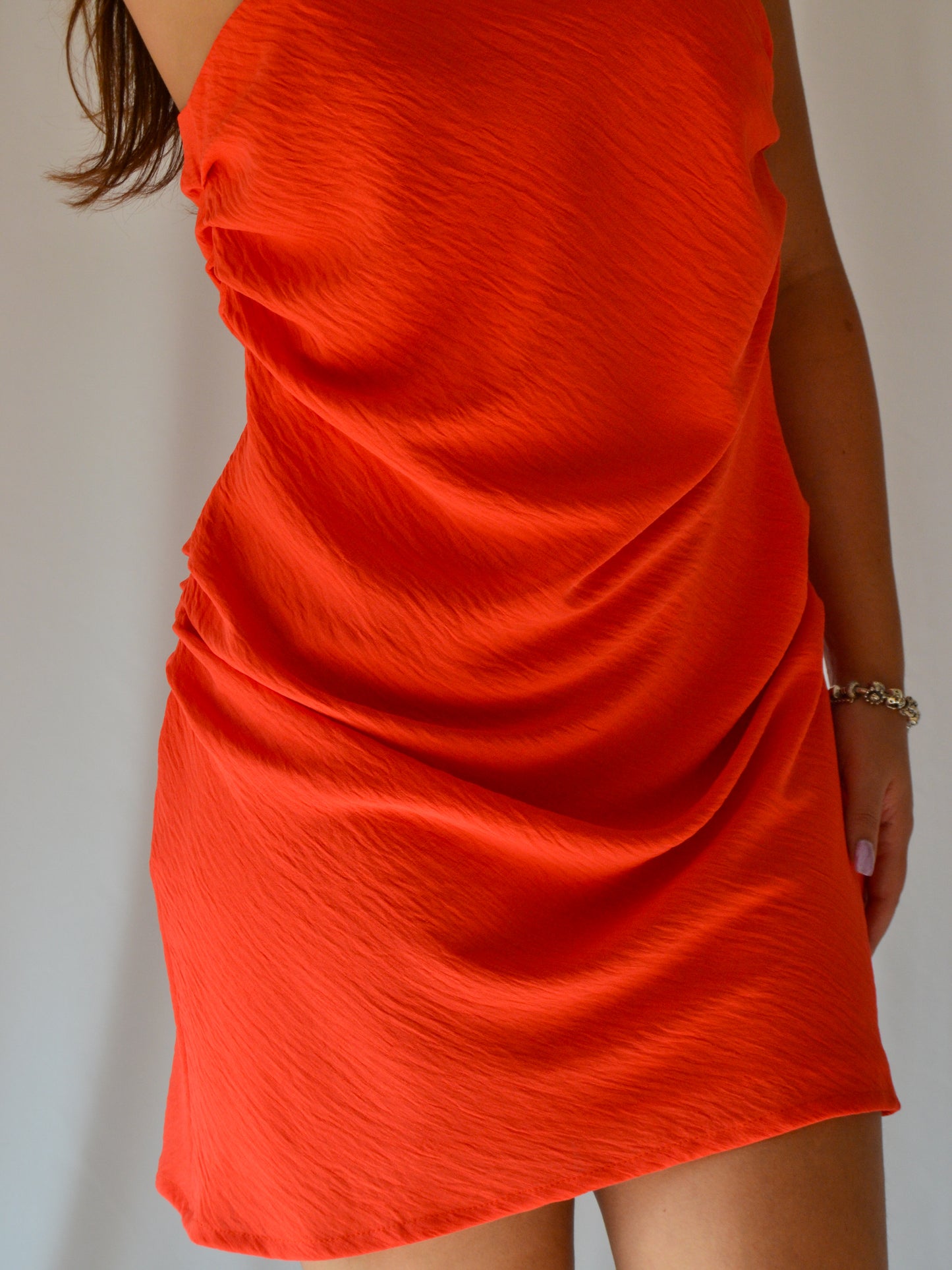 Nescence Short Dress | Red-Orange