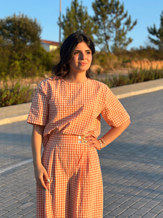 Blusa de Manga Curta LARAL | Cor Laranja