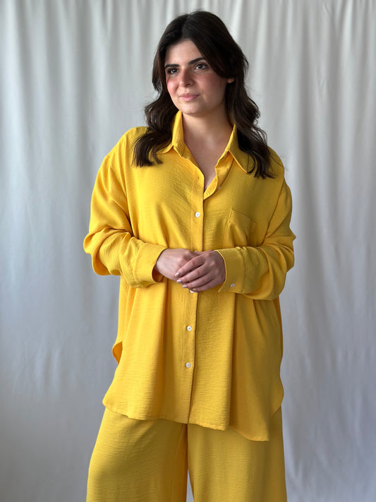 Nescence Oversized Shirt | Yellow | Long Sleeve | One Size Fits All