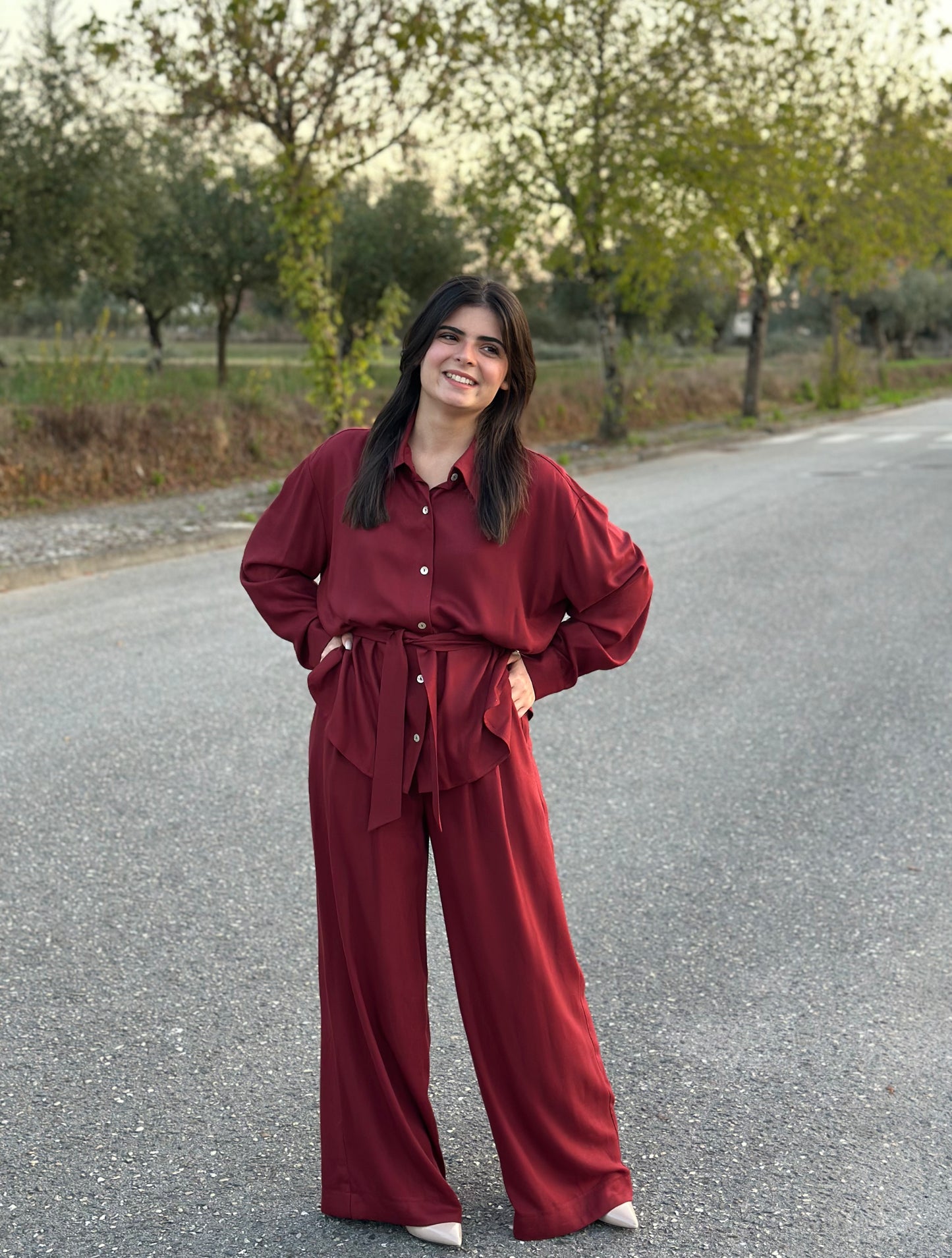 Calças Oliva | Cor Bordô