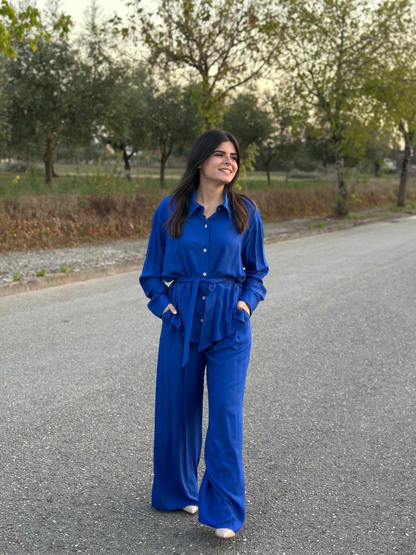 Calças Oliva | Cor Azulão