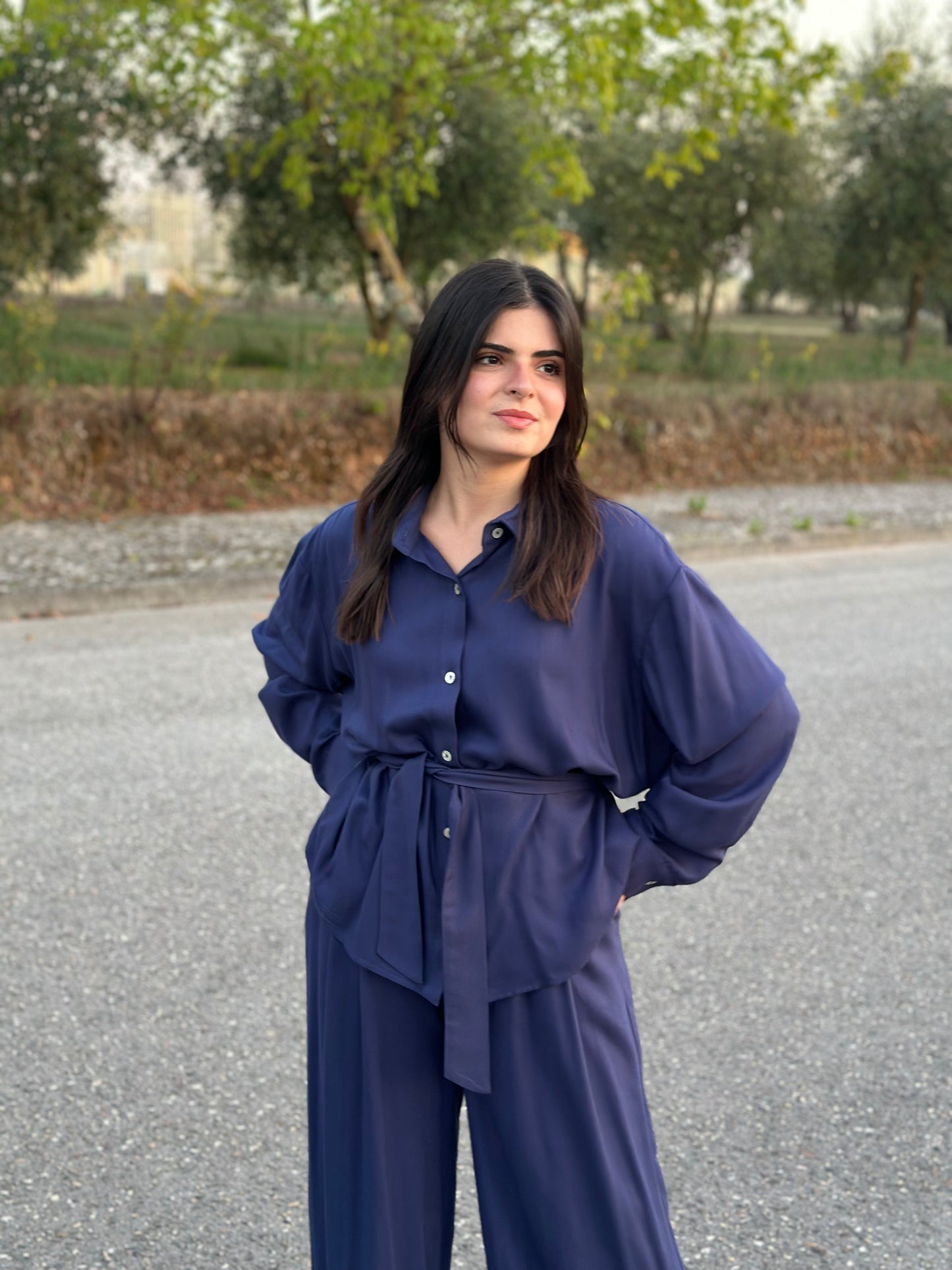 Calças Oliva | Cor Azul Escuro