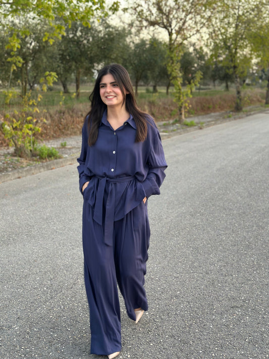 Calças Oliva | Cor Azul Escuro