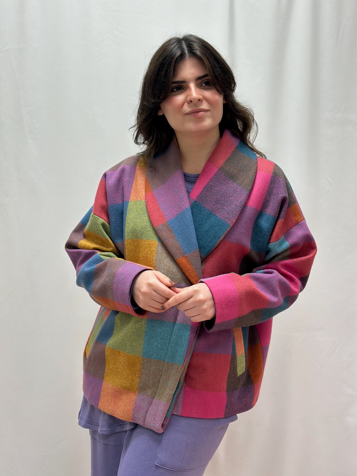 Casaco Auranza | Colorido em Xadrez
