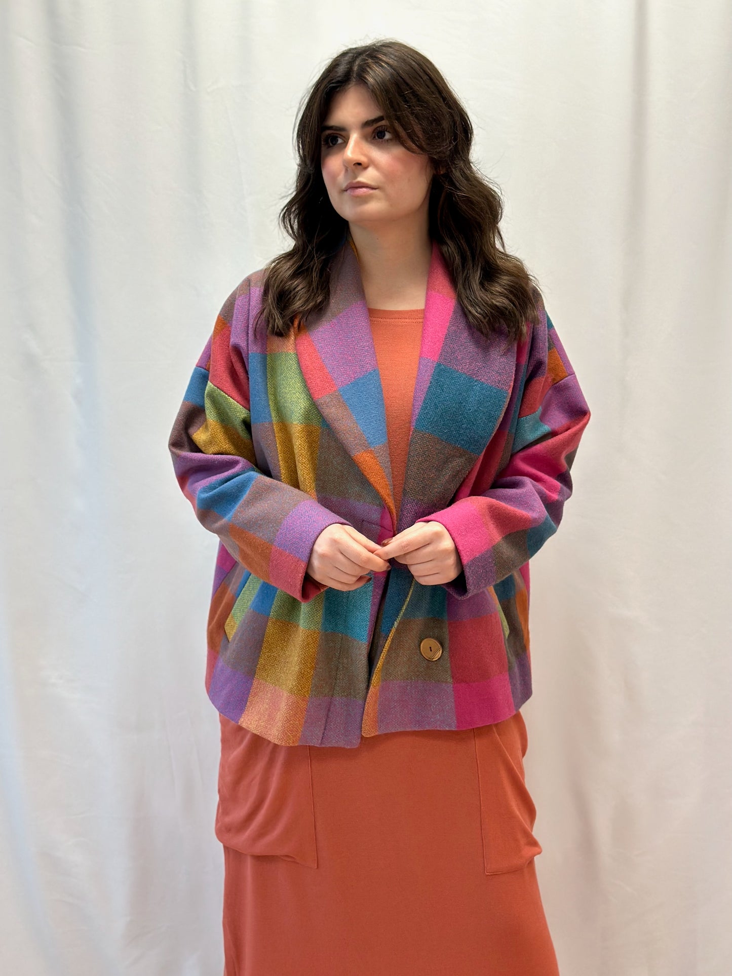 Casaco Auranza | Colorido em Xadrez