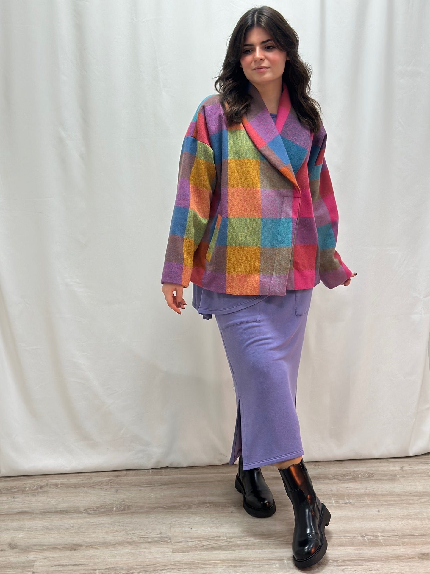 Casaco Auranza | Colorido em Xadrez