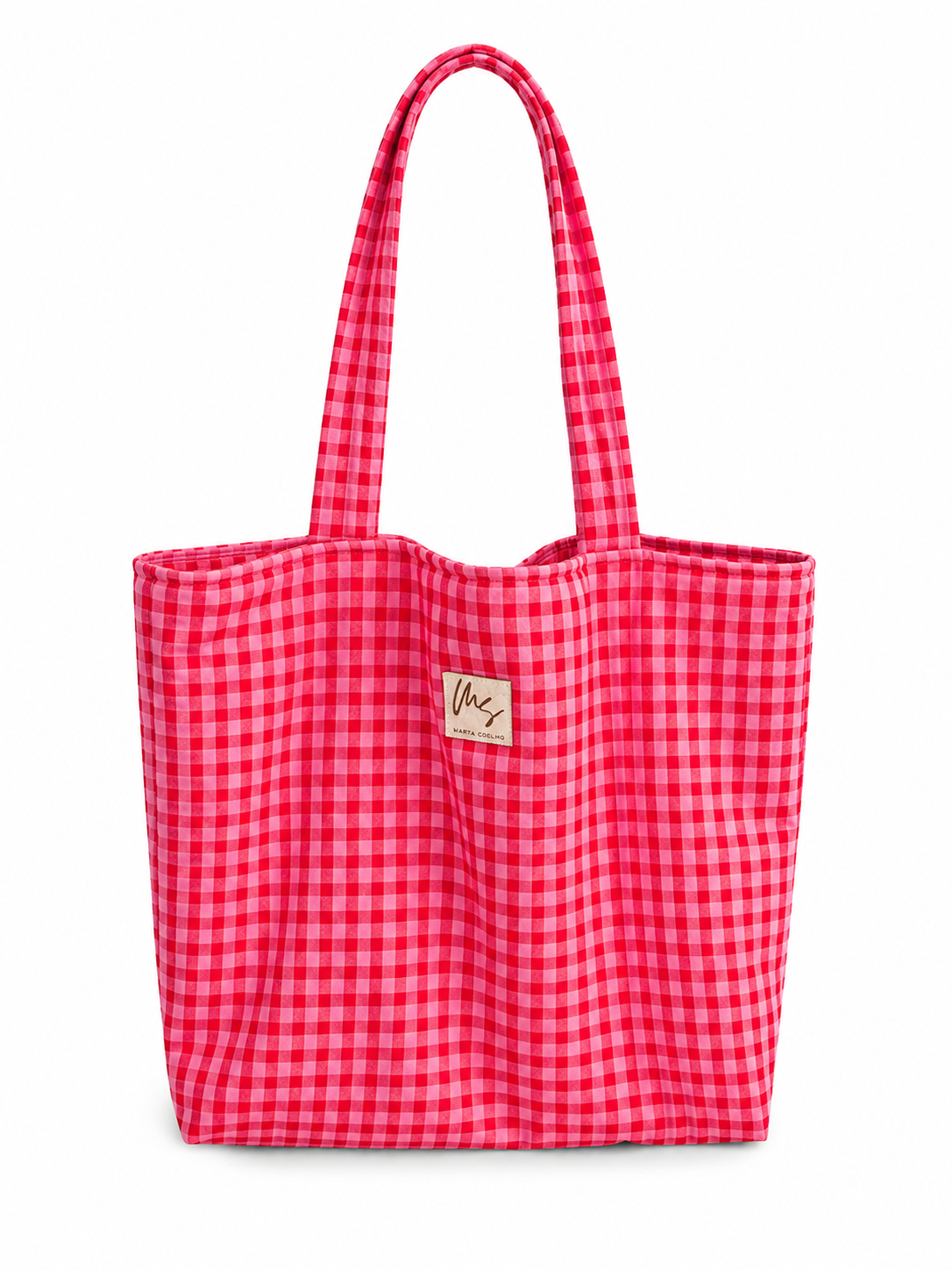 Pink and Red Seersucker Tote Bag